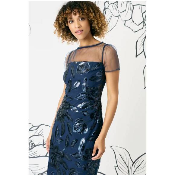 NEW MAGGY LONDON leonelle navy floral dress in navy - Picture 3 of 3